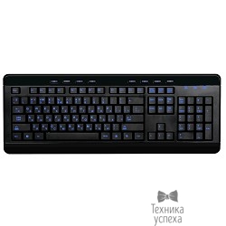Keyboard Gembird KBL-007 black/<wbr>blue Клавиатура Gembird KBL-007, черн. , USB, синяя подсветка символов, 8 доп. клавиш 