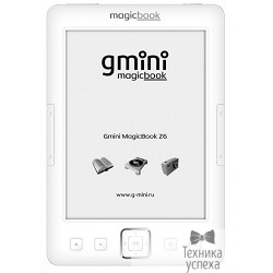 Электронная книга Gmini MagicBook Z6 White 6" E-Ink Pearl, 4Gb, microSD, Case 
