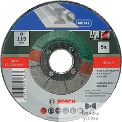 Bosch 2609256332 набор отрезных кругов, 5шт,115 x 2.5 мм
