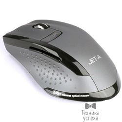 Jet. A Black Style OM-U14G Grey Беспроводная мышь  800/<wbr>1600 DPI, мини USB приемник, 5 кнопок, радиус действия до 10 м 