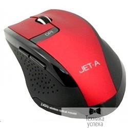 Jet. A Black Style OM-U14G Red Беспроводная мышь 800/<wbr>1600 DPI, мини USB приемник, 5 кнопок, радиус действия до 10 м 