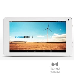 Планшетный компьютер " TurboPad 712" белый 7"1024x600,8Гб, microSDHC, Wi-Fi, Bluetooth, две камеры, Android 4.4 