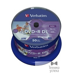 Verbatim Диски DVD-R 8,5 GB 8x CB/<wbr>50 Dual Layer Ink Print EXP (43819)