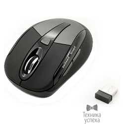 Jet. A Black Style OM-U18G Black& Grey (Беспроводная мышь, 800/<wbr>1600 DPI, мини USB приемник, 5 кнопок, радиус действия до 10 м)