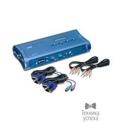TRENDNet TK-408K  4-х портовый коммутатор аудио КВМ, PS2/<wbr>2, с  комплектами кабелей